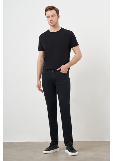 Morven Erkek Siyah Mevsimlik Pamuk 5 Cep Dynamic Fit Jean Pantolon Siyah