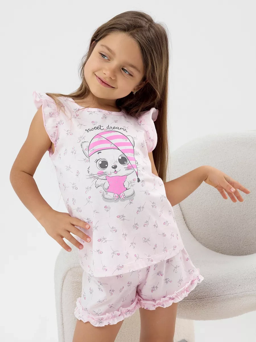 J-kids Evde Giyilen Pamuklu Şortlu Pijama 150411461 Pembe