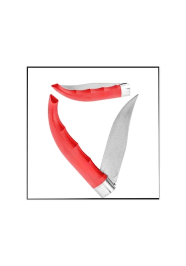 El Yapımı Kırmızı Katlanır Cep Çakısı - Cak.572 Kırmızı