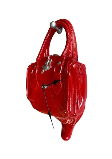 Antartidee Çanta Tasarımlı Duvar Saati / Handbag Clock Kırmızı