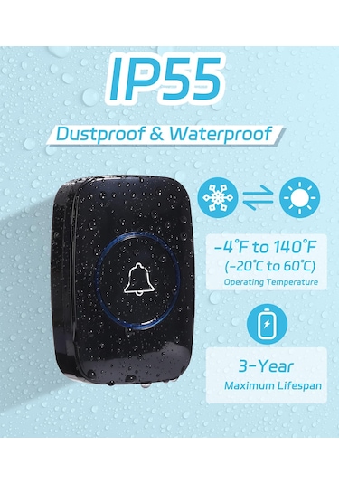 Ht-28 Kablosuz Kapı Zili Uzaktan Kumandalı 300 Metre Yüksek Sesli