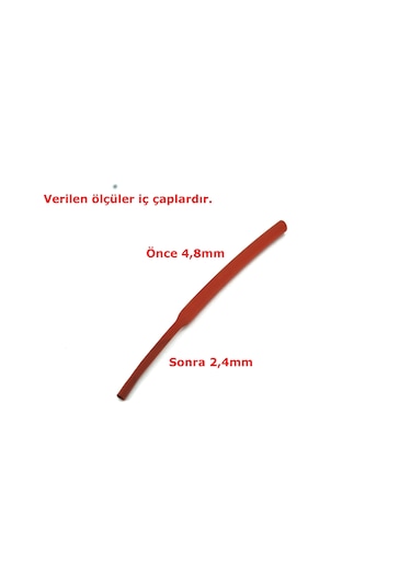 1 Metre 4,8mm Kırmızı Isı İle Daralan Makaron Kablo Izolasyon