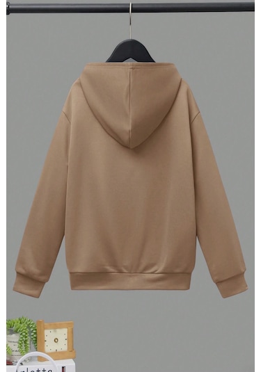 Los Angles Baskılı Erkek - Kız Çocuk Rahat Kalıp Sweatshirt Bej