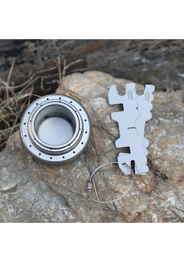 Lixada-taşınabilir Mini Titanyum Alkol Kapaklı Soba,y14148-t Gümüş