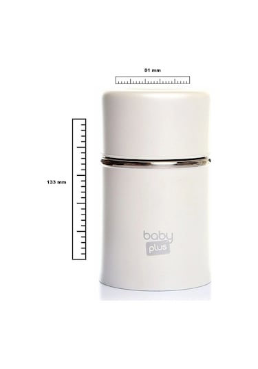 Baby Plus Paslanmaz Çelik Bebek Mama Saklama Termosu 260 ML Beyaz