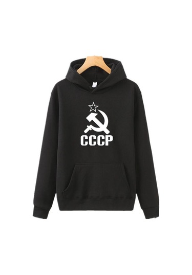 Siyah Erkekler Kapüşonlular Turuncu Pembe Mor Sonbahar Yeni Cccp Mektup Baskı Rahat Tişörtü Erkek/kadın Kapüşonlular Tişörtü Siyah