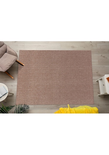 Tm-01 Sisal Jut Hasır Model Tek Renk Dokuma Yıkanabilir Toz Vermez Halı Krem Hasır