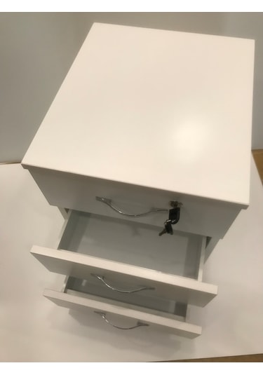 Üç Çekmece Kilitl Komidin(Montajlı)