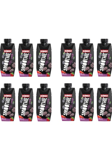 Dimes Smoothie Karadut Böğürtlen Çilek Elma 310 Ml X 12 Adet