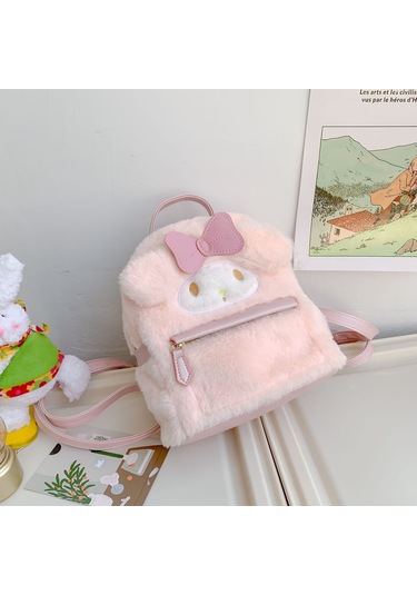 Samdoo Küçük Kızlar İçin Sevimli Yaban Köpeği Desenli Yünlü Sırt Çantası - Hafif, Dayanıklı Ve Outdoor Etkinlikler İçin Mükemmel Pembe