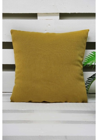 Melodie Keten Kırlent Hardal 50X50 Cm