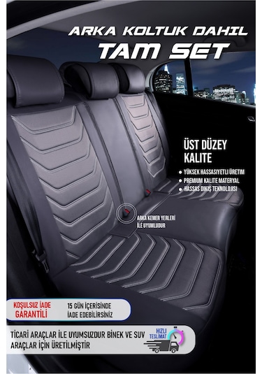 Volkswagen T-roc Lüx Deri Oto Koltuk Kılıfı Ön Arka Takım Antalya Serisi Füme
