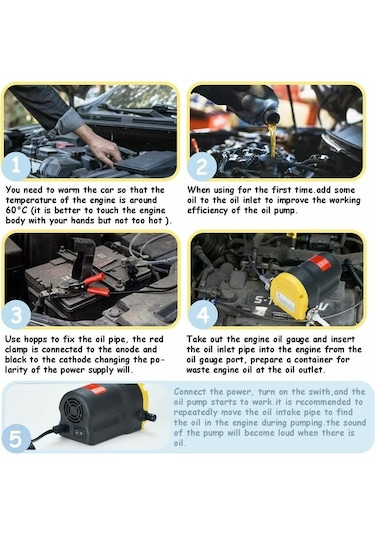 Mufunye Yağ Emme Pompası Emme Pompası Dizel Pompa 12v 60w Motor Yakıt Pompası Yağ Değişimi Elektrikli Yakıt Pompası Araba Yağ Değiştirme Araçları İçin Arabalar