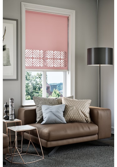 Perdea Lazer Kesim Mat Stor Perde, Lazer Kesimli Klasik Serisi, C-201006 Gül Kurusu Renk