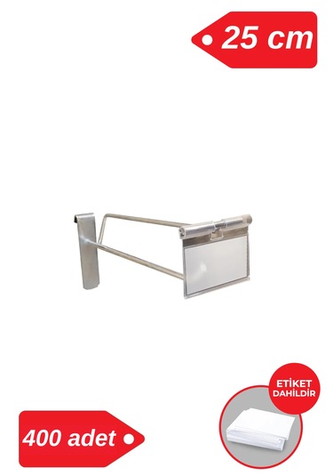 25 Cm - 400 Adet Galvaniz Etiketli Tel Pano Kancası Raf Askısı Galvaniz