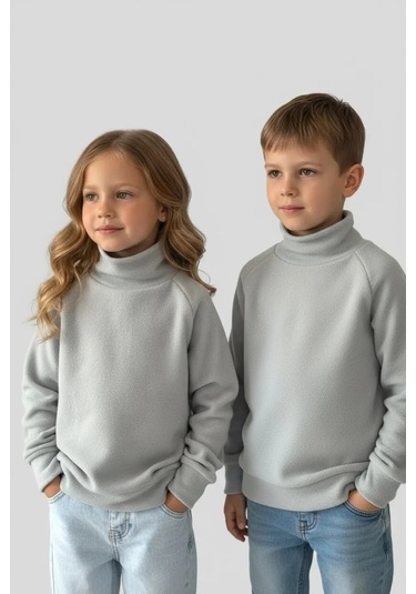 Libertykid Yüksek Yakalısı Sıcak Tutan Polar Balıkçı Yaka Kazak 248775791 Gri