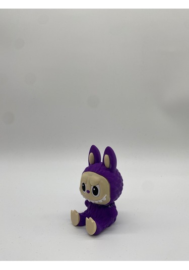Oturan Dekoratif Labubu Figürü, 3d Baskı, Mor