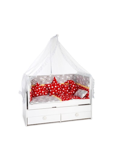 Hugoy Lüks Kristal Tüle Fistolu Bebek Beşik Cibinlik + L Demiri