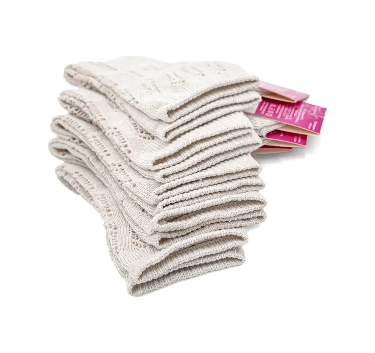 Alena Keten Ajurlu Çorap Seti 5 Çift 55462770 Açık Pembe