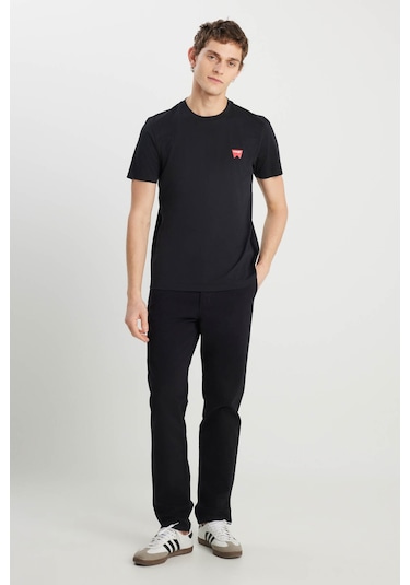 Wrangler Regular Fit Minimal Logo Siyah Erkek T-shirt Mw70md3001 Siyah