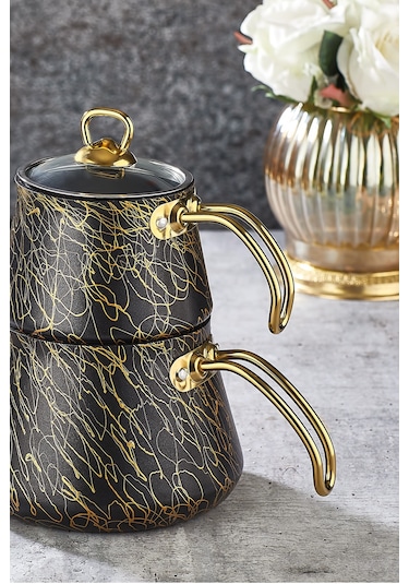 Polochef Elegance Lüks Çaydanlık Büyük Boy Siyah