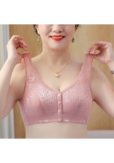 Pembe Ön Toka Orta Yaşlı Ve Yaşlı İç Giyim Kadın Straplez Yelek Stil Kırmızı Dantel Büyük Sütyen Pembe