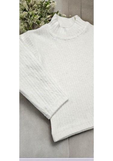 Yarım Boğazlı Kız Çocuk Body Krem