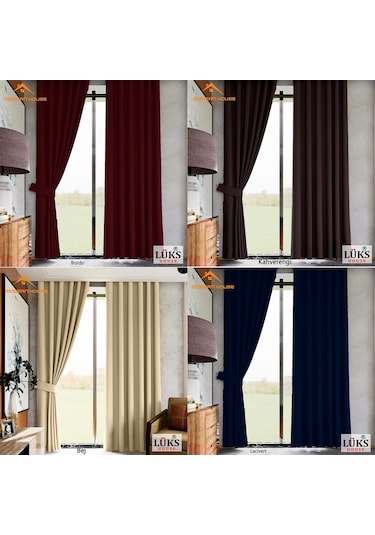 Lüks Karartma Perde Blackout Fon Perde- 12 Renk - Modern House