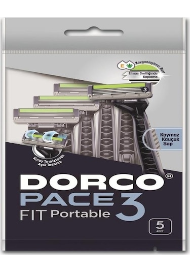 Dorco Pace 3 Bıçaklı Fit Portatable 5'li Paket