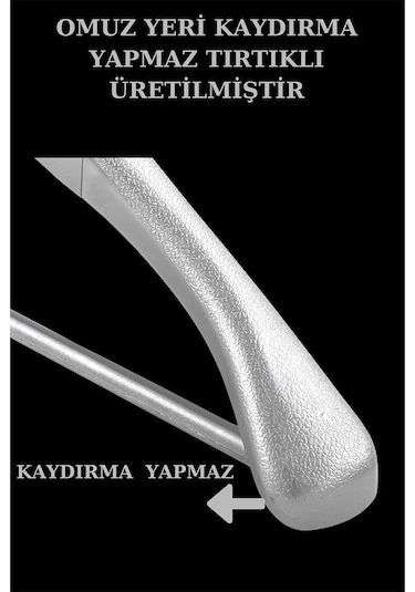 5 Adet A Kalite Gümüş Kaplama Plastik Ceket Askısı Elbise Askısı Gümüş