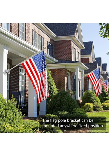 Dış Ev İçin Bayrak Direği Tutucu, Ağır Hizmet Tipi Bayrak Direği  Braketi, Alüminyum Metal Bayrak Direği Dış Mekan, Güçlü Ve Pas Kanıtı İçin Paslanmaz Donanımlı, 1 "iç Çap Gümüş-1-pack