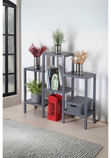 6 Katlı Düzenleyici Raf Ünitesi, Kitaplık, Gri