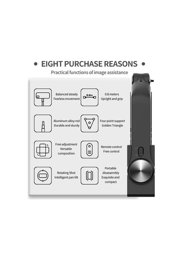 Createtech Smartphone Tripod El Gimbal Sabitleyici, 1-axis Özçekim Sopa