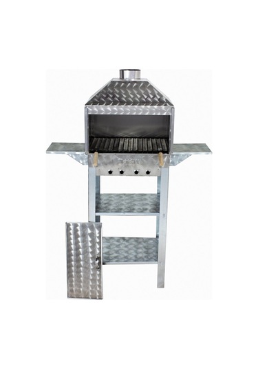 Metehan MTH-87 Davlumbazlı - Bacalı - Kanatlı - Lama Izgaralı - İki Tekerlekli Mangal