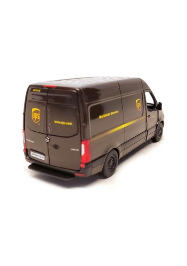 Kinsmart Mercedes Benz Sprinter Ups Kargo Aracı Metal Model Araba Çek Bırak 12 Cm