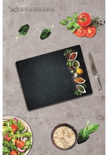 Baharatlıklar Cam Kesme Tahtası - Cam Kesme Tablası 30 Cm X 40