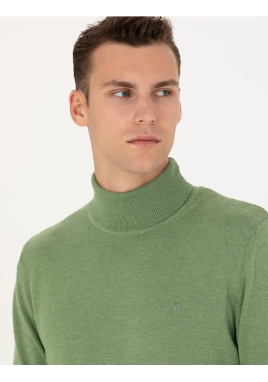 Pierre Cardin Erkek Koyu Yeşil Melanj Triko Kazak 50276162-vr127 Koyu Yeşil