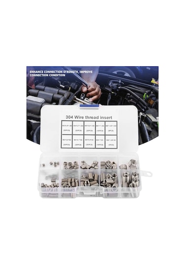 Tangshopping 300 Adet Konu Onarım Ek Parçaları M3 M5 M6 M8 Paslanmaz Çelik Heli Bobin Konu Onarım Ek Parçası Tel Konu Ekleme Çeşitleri