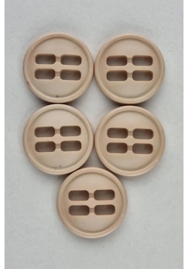 Orta Akrilik Dikdörtgen Delikli Ten Kaban Çeket Hırka Yelek Düğmesi 5 Adet
