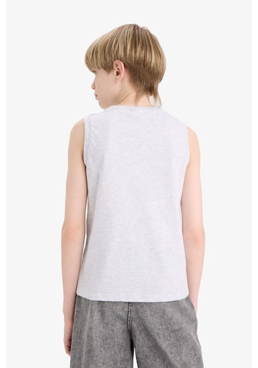 Defacto Erkek Çocuk Bisiklet Yaka Baskılı Atlet E4185a825hsgr400 Gri