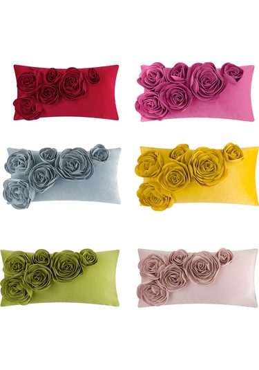 3d Çiçek Yastık Kılıfı Dekoratif El Yapımı Çiçek Yastık Kılıfı Yumuşak Kadife Yastık Kılıfı Yatak İçin Bel Yastığı Oturma Odası Sandalye Kanepe Dekoru Şamları 30cm 50cm Diğer