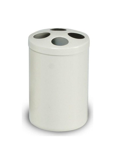 Zethome Beyaz Dörtlü Banyo Seti (çöp Kovası-fırça-sabunluk-diş Fı Beyaz