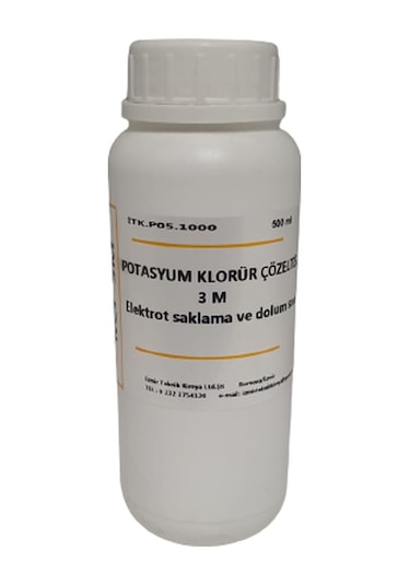 Potasyum Klorür Çözeltisi 3M 3 Molar 500 Ml