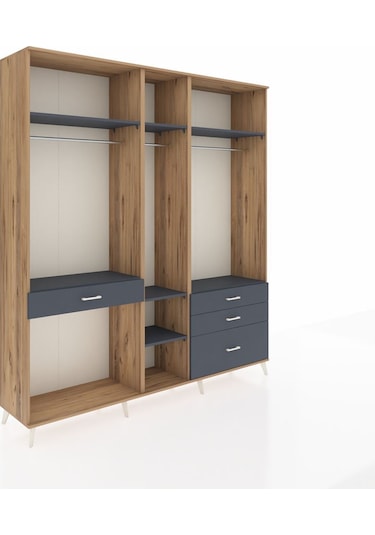 Hyperion Dolap 7 Raflı 4 Çekmeceli 3 Askılı 220x44x243 Çam-antrasit/antrasit Antrasıt/antrasıt Hyperion Dolap 7 Raflı 4 Çekmeceli 3 Askılı 220x44x243 Çam-antrasit/antrasit Antrasıt/antrasıt