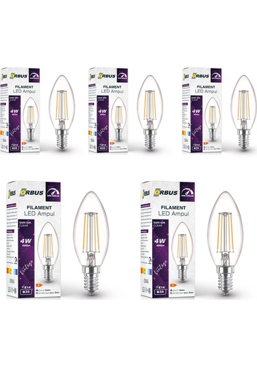 4w E14 Filament Led Ampul - Dim Edilebilir Dbc3 5 Adet