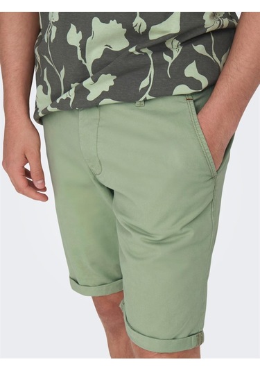 Only & Sons Onspeter Reg Twill 4481 Shorts Noos Erkek Şort-26441 - S Yeşil