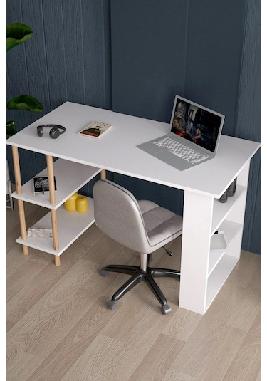 Intergo Çalışma - Bilgisayar - Ofis - Ders Masası 4 Raflı