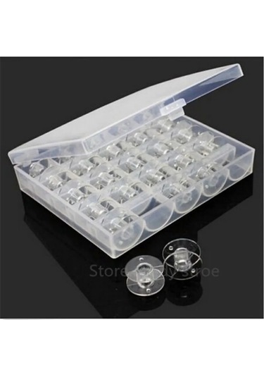 1 Takım/grup Şeffaf Plastik 25 Bobin Dikiş Makinesi Makaraları İplik Saklama 1