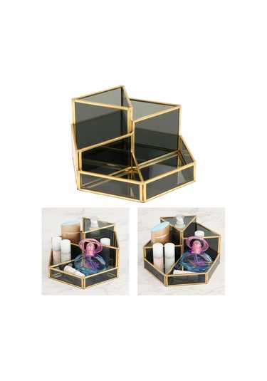 Suntek Banyo Için Makyaj Organizatör Masa Depolama Tutucu Siyah A Siyah