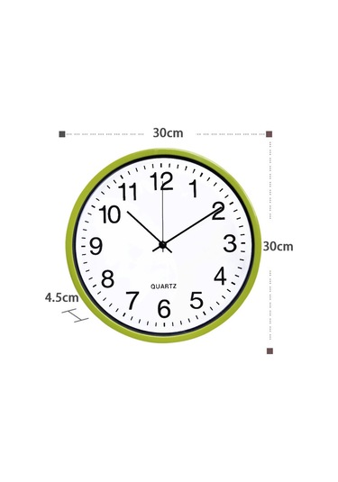 Hfambition 12 İnç Siyah Plastik Duvar Saati - Susuz Hareketli Mekanizma - Özel Logo Tasarımı - Ev Ve Ofis Kullanıma Uygun Açık Mavi